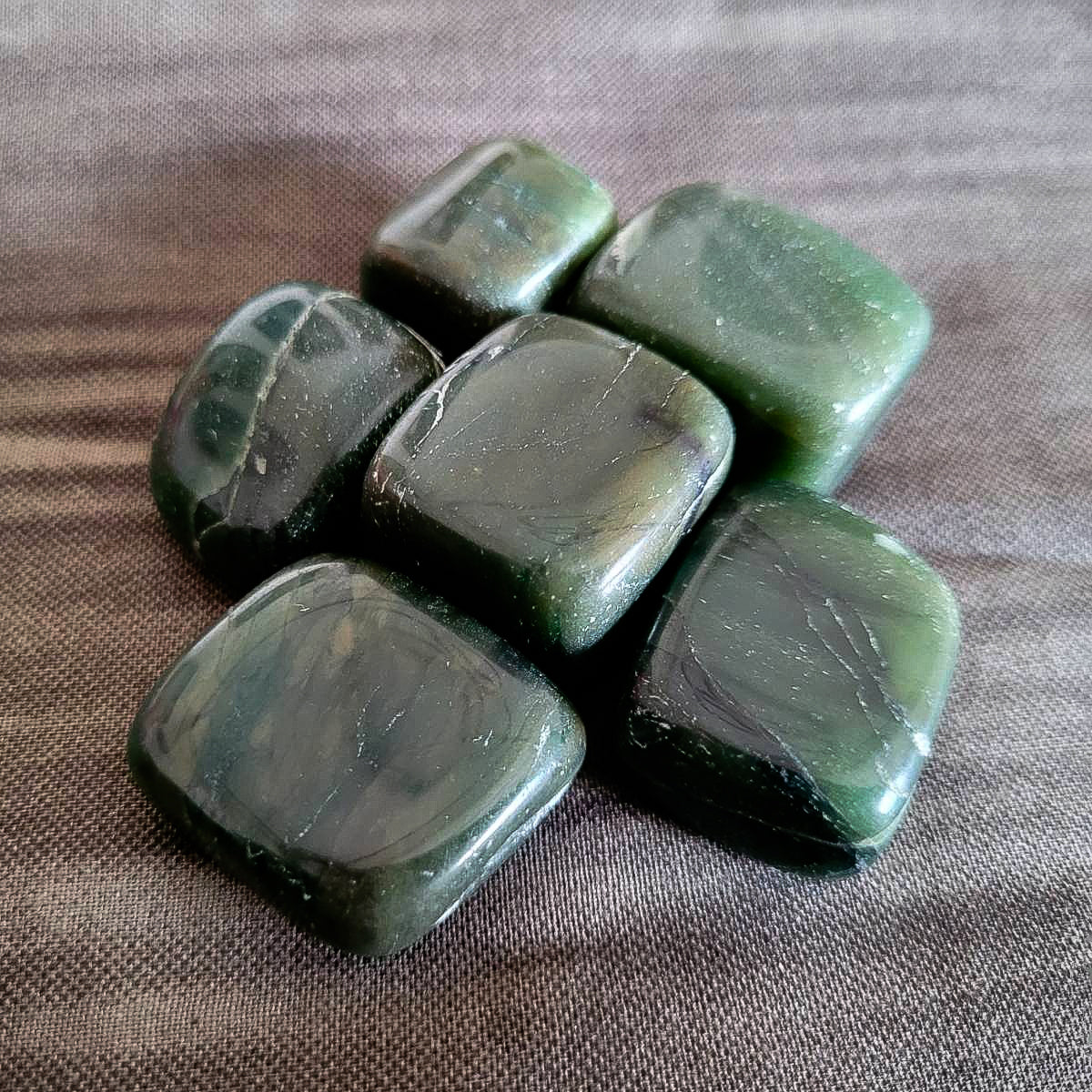 1 Energized Pebble of Green Jade