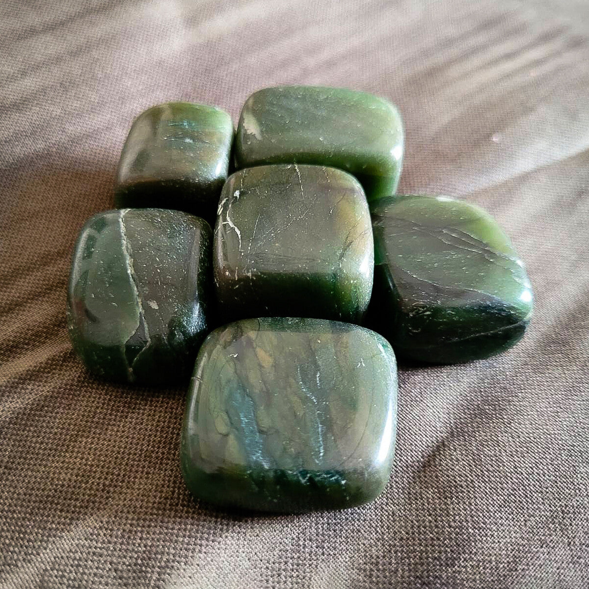 1 Energized Pebble of Green Jade