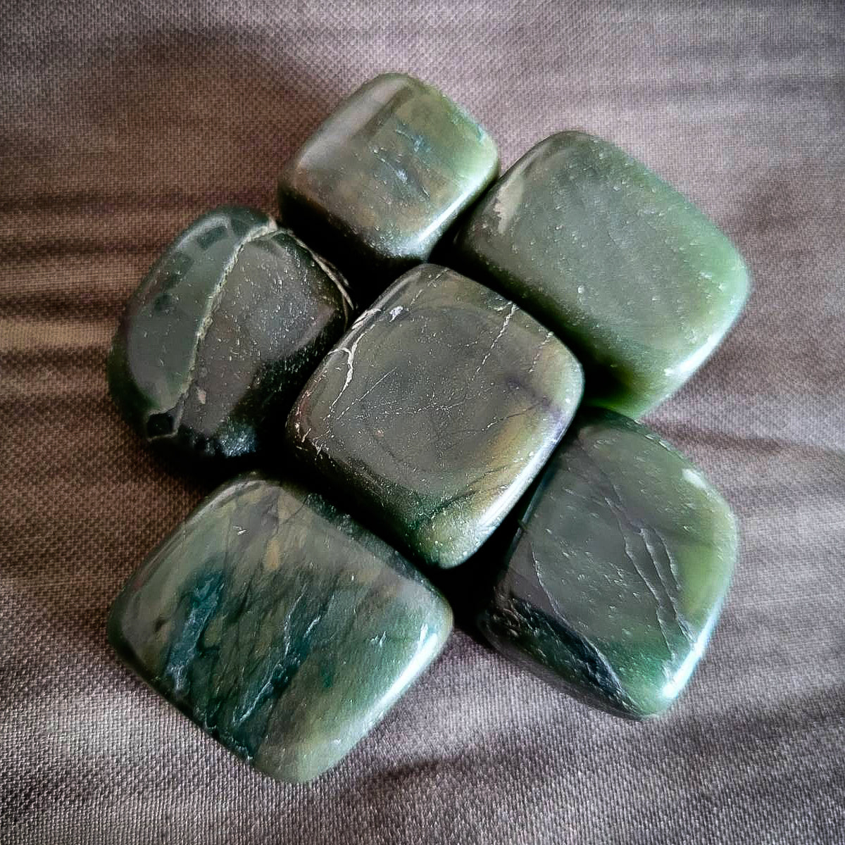 1 Energized Pebble of Green Jade
