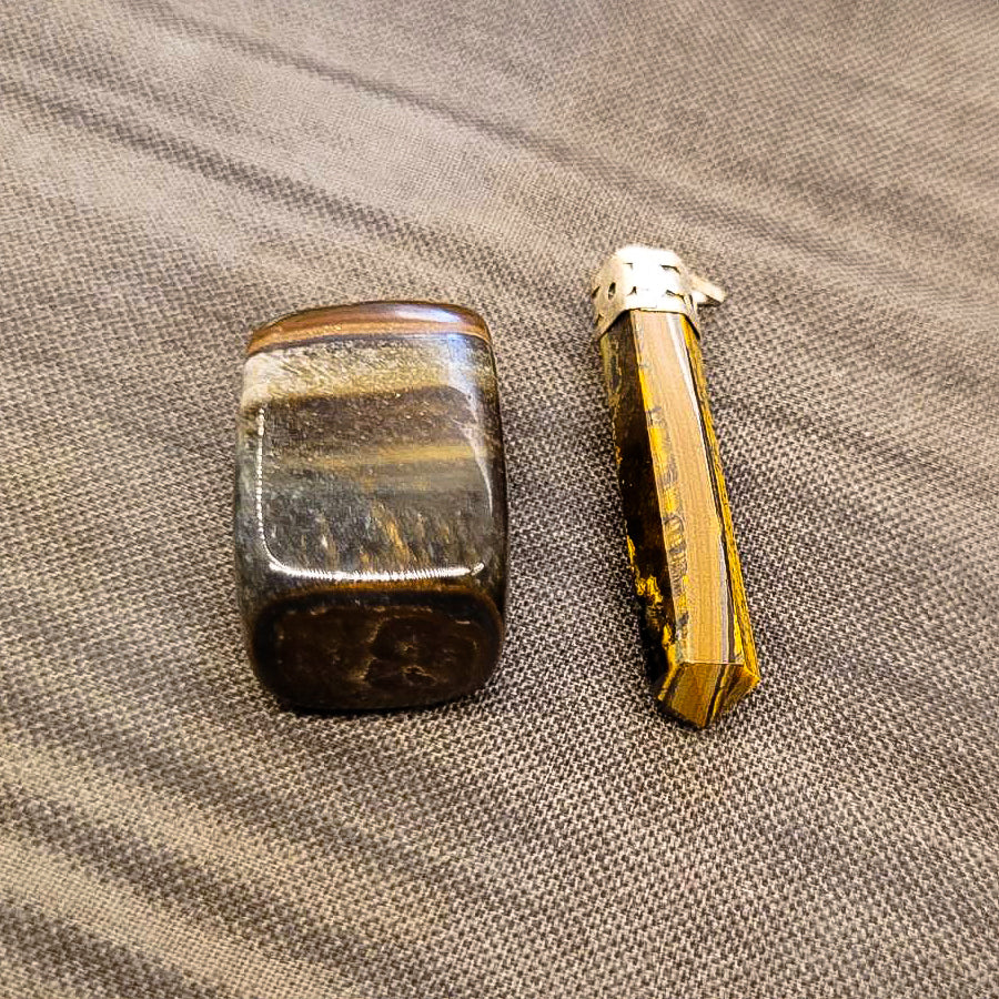 Energized Tiger Eye Pendant + Pebble Combo