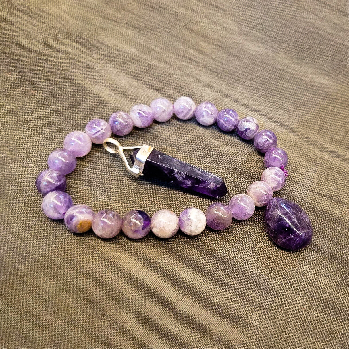 Energized Amethyst Bracelet + Pendant + Pebble Combo