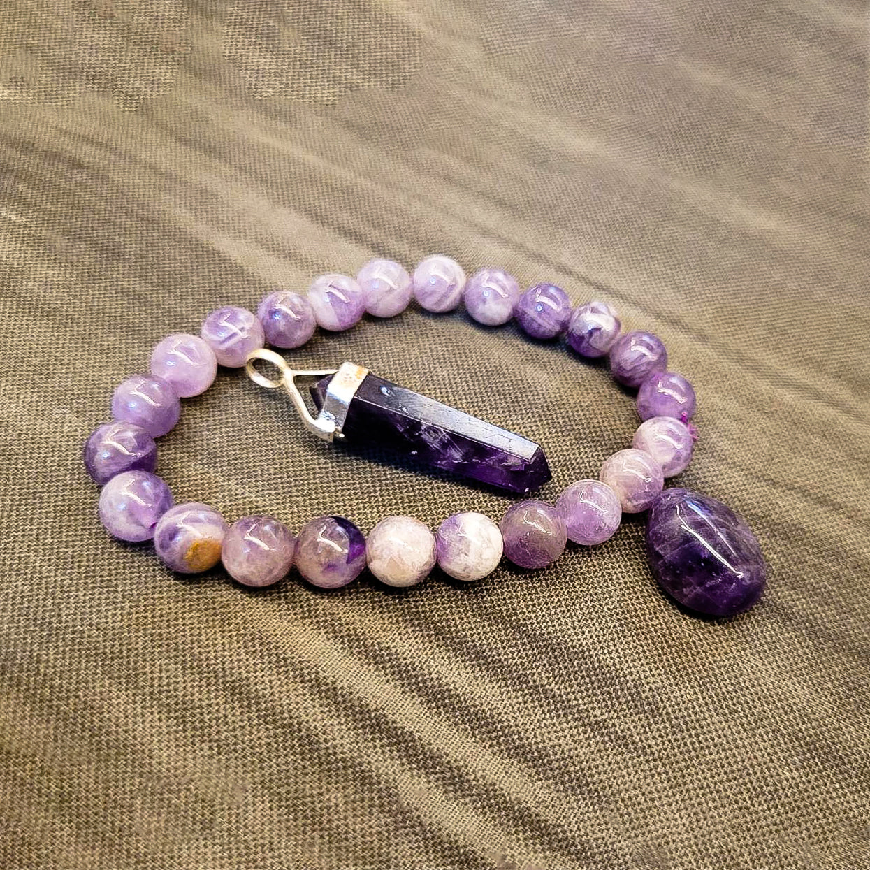 Energized Amethyst Bracelet + Pendant + Pebble Combo