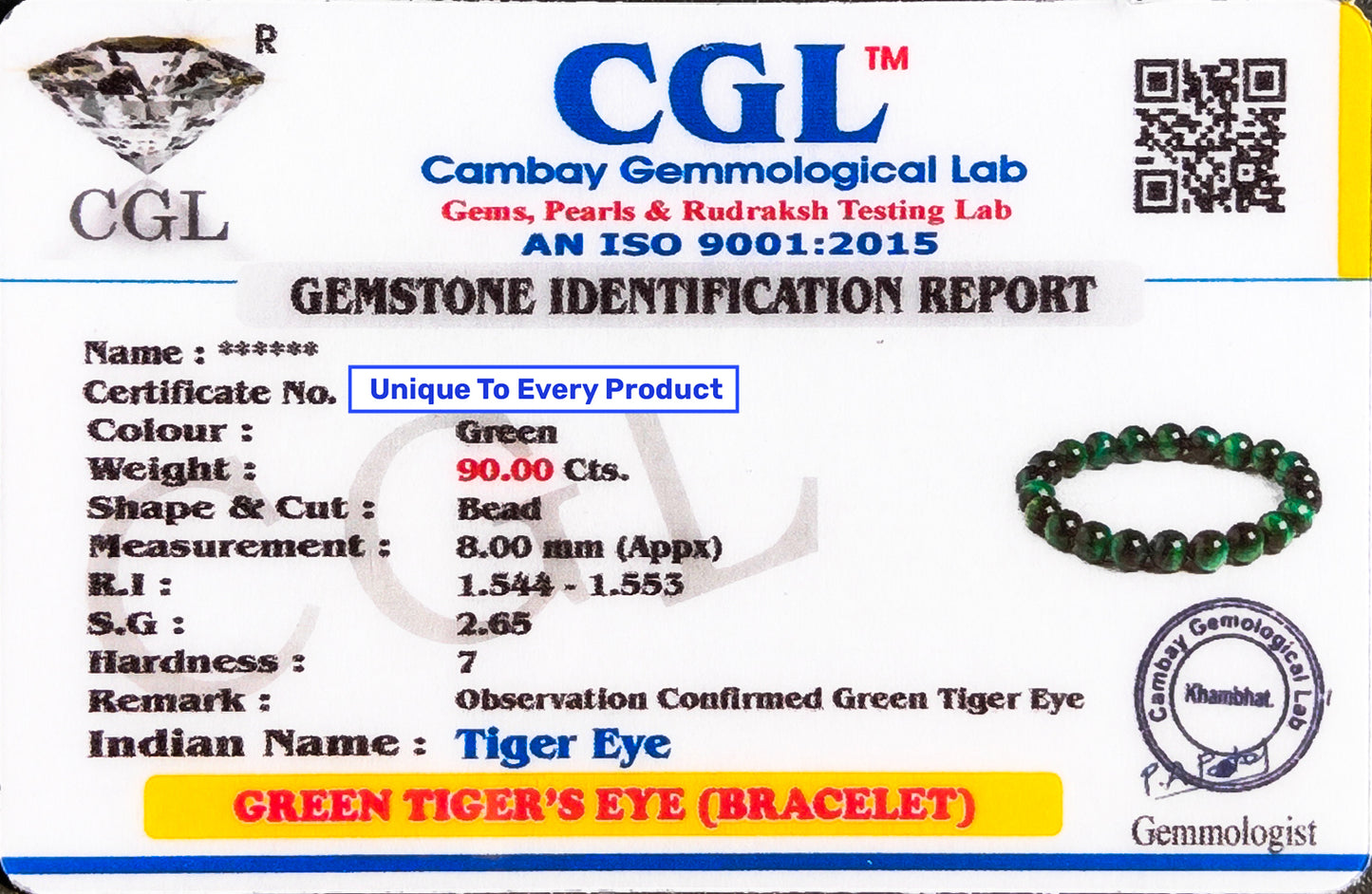 Energized Green Tiger Eye Bracelet