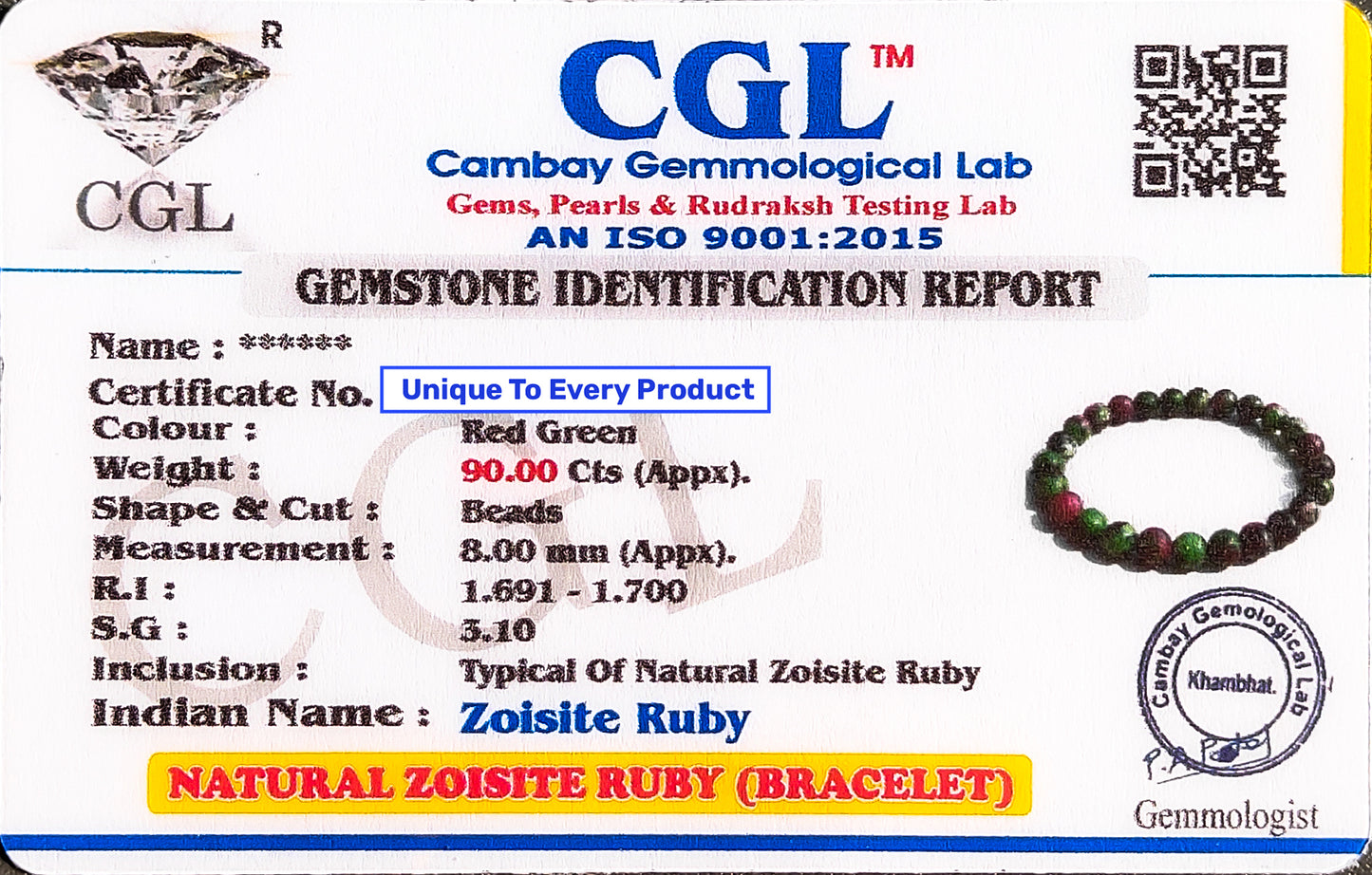 Energized Zoisite Ruby Bracelet