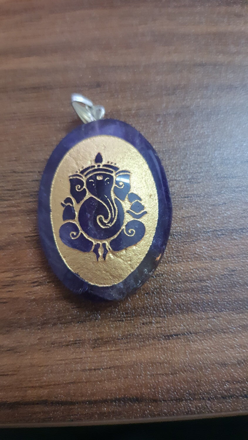 Energized Ganesha Pendant - Amethyst