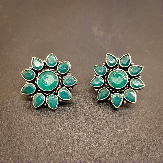 Oxidized Earrings (Green)