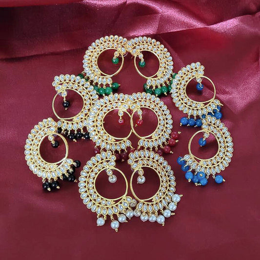 Golden Kundan Pearl Earrings