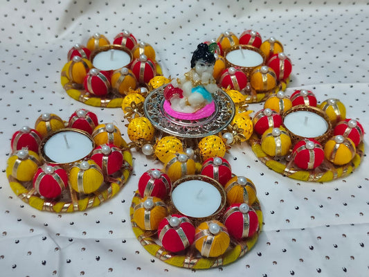 Kanha ji with tea light candle holder