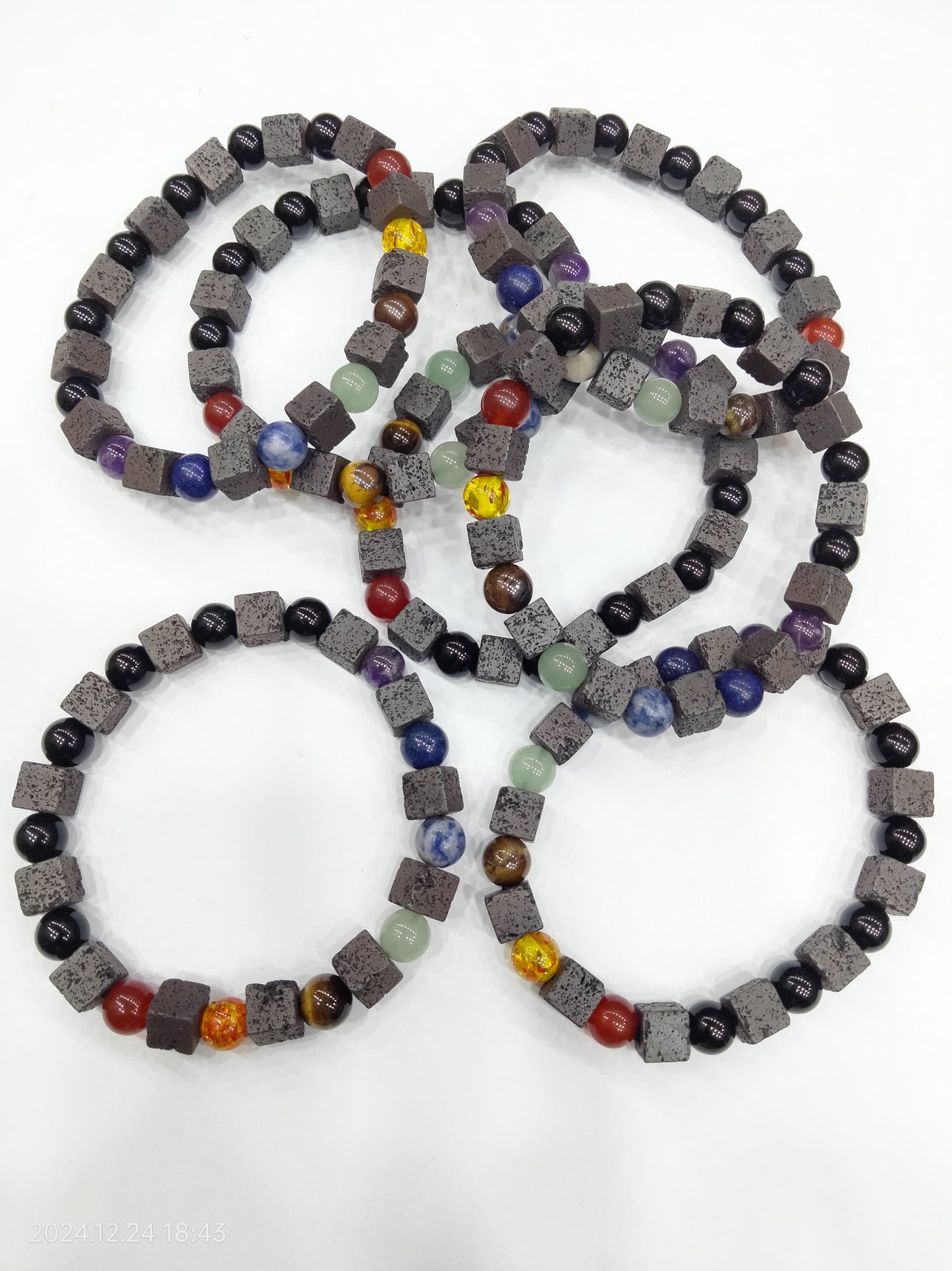 Energised 7 chakra with lava stone