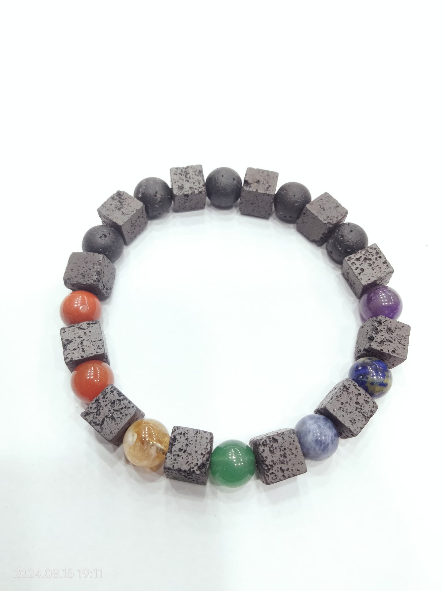 Energised 7 chakra with lava stone